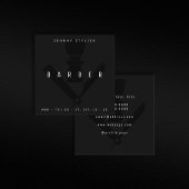 暗い理容師スタイル スクエア名刺