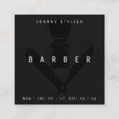 暗い理容師スタイル スクエア名刺 (正面)