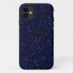 暗い真夜中の藍色のグリッター iPhone 11 ケース