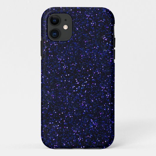 暗い真夜中の藍色のグリッター Case-Mate iPhoneケース (裏面)