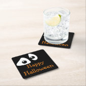 暗い眼球で目を見るハッピーハローウィン スクエアペーパーコースター (インサイチュ)