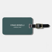 暗い石板グレイユニークミニマル主義プレーン注目 ラゲッジタグ (正面横)