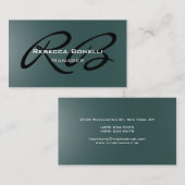 暗い石板グレーモノグラムマネージャー名刺 名刺 (正面/裏面)