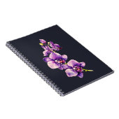 暗い石板グレー、紫の蘭スパイラルノート ノートブック (右側)