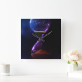 暗い砂時計 スクエア壁時計 (ホーム)