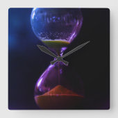 暗い砂時計 スクエア壁時計 (正面)