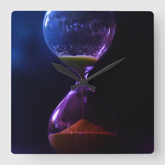 暗い砂時計 スクエア壁時計 (正面)