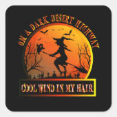 暗い砂漠で箒に乗る魔女 スクエアシール (正面)