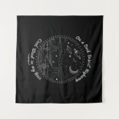 暗い砂漠のハイウェイ旅行マウンテンキャンプで タペストリー (正面(横))