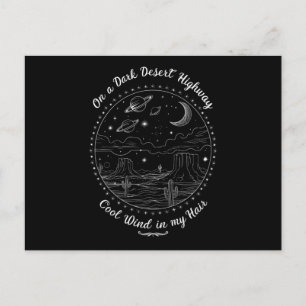 暗い砂漠のハイウェイ旅行マウンテンキャンプで ポストカード