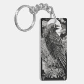 暗い神秘的なカラス キーホルダー (正面左)
