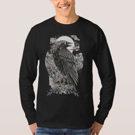 暗い神秘的なカラス Tシャツ (正面)