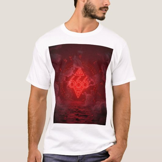暗い神秘的なシンボルグラフィックティー Tシャツ (正面)