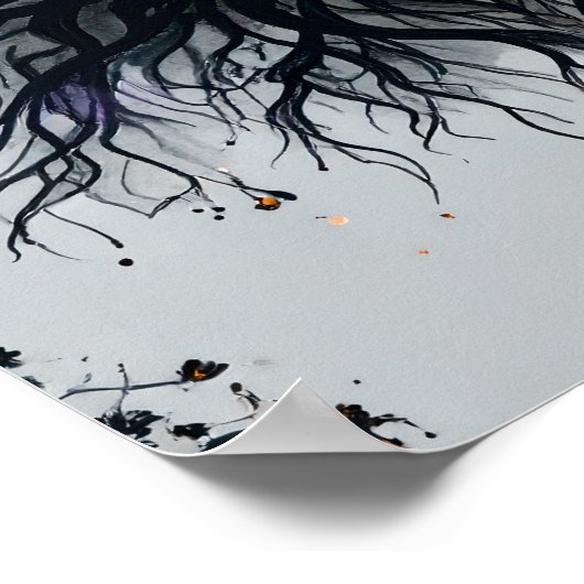 暗い神秘的な生命芸術の木 ポスター (角)