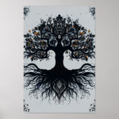 暗い神秘的な生命芸術の木 ポスター (正面)