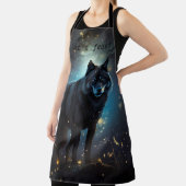 暗い神秘的な黒いオオカミ – ごちそう エプロン (インサイチュ)