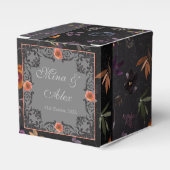 暗い秋のフローラパーソナライズされた結婚ズ フェイバーボックス (正面サイド)