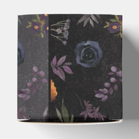 暗い秋のフローラパーソナライズされた結婚ズ フェイバーボックス (上部)