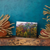 暗い秋の森 フォトプラーク (側面)