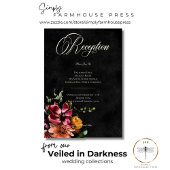 暗い秋エレガントのフローラ結婚式 エンクロージャーカード