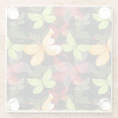 暗い秋パターン ガラスコースター (裏面)