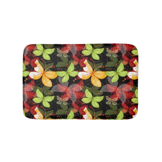 暗い秋パターン バスマット (正面)