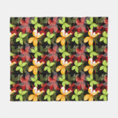 暗い秋パターン フリースブランケット (正面(横))