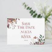 暗い秋フローラ素朴日付カードの保存 セーブザデート (スタンド正面)