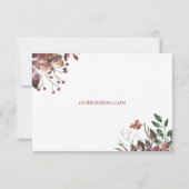 暗い秋フローラ素朴日付カードの保存 セーブザデート (裏面)