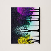 暗い空の下のパステルシルエットツリーズ ジグソーパズル (縦)