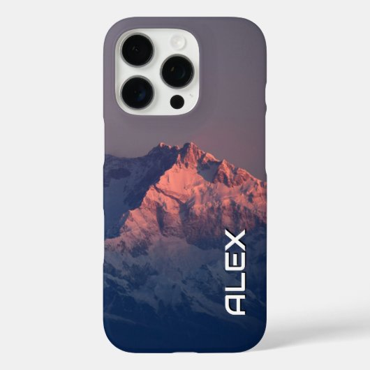 暗い空の下の雪をかぶった山 Case-Mate iPhoneケース (裏面)