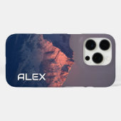 暗い空の下の雪をかぶった山 Case-Mate iPhoneケース (裏面 (横))