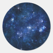 暗い空の星、DIY テキスト アート写真またはロゴ ラウンドシール (正面)