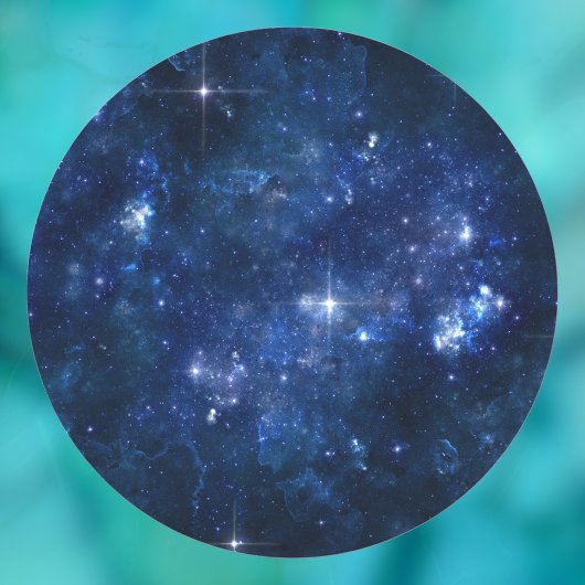 暗い空の星、DIY テキスト アート写真またはロゴ ラウンドシール