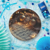 暗い素朴クリスマスの楽譜 ペーパープレート (パーティー)