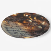 暗い素朴クリスマスの楽譜 ペーパープレート (アングル)