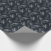 暗い素朴ムーディブラッククリスマスウィンターギフト ラッピングペーパー (角)