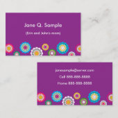 暗い紫色のお母さんの情報カード コーリングカード (正面/裏面)