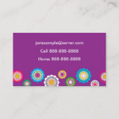 暗い紫色のお母さんの情報カード コーリングカード (裏面)