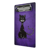 暗い紫色のみすぼらしく邪悪な黒猫 ミニクリップボード (アングル2)