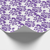 暗い紫色のダマスク織パターン2 ラッピングペーパー (角)