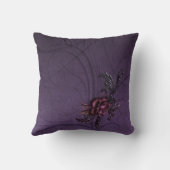 暗い紫色のバラ クッション (裏面)