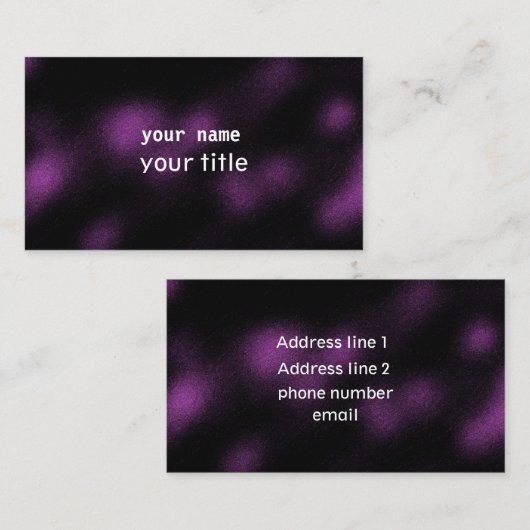 暗い紫色の背景 名刺 (正面/裏面)