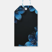 暗い結婚サンキューカードグリッター青い花 ギフトタグ (裏面)