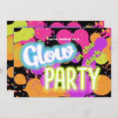 暗い絵を描(ばちゃばちゃ)跳ねるパーティの招待状 招待状 (正面/裏面)