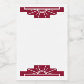 暗い緋色のアールデコの太陽の要素 フードラベル (シングルラベル)