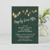暗い緑の木のエジソンライトの後で幸せに 招待状 (スタンド正面)