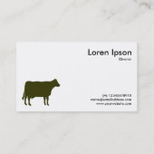 暗い緑牛記号-白 名刺 (裏面)