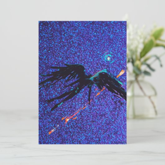 暗い翼のある姿飛んでいるが宇宙の向こうに シーズンカード (スタンド正面)