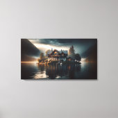 暗い背景と明るい背景を魔法のように描く キャンバスプリント (正面)